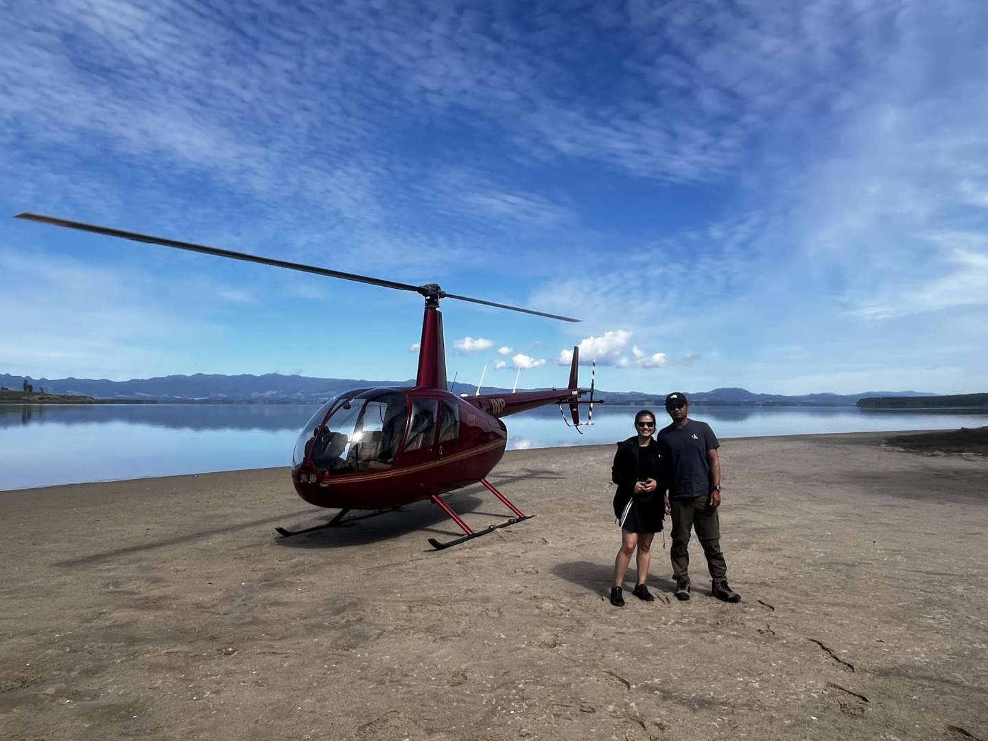Bay Explorer Scenic Flight helicopter experience on a Bay of Plenty beach